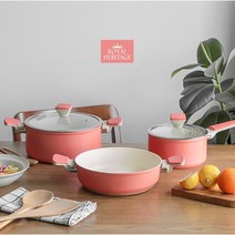 ROYAL HERITAGE 레드 IH 냄비세트 편수18cm 양수20cm 양수24cm 전골24cm