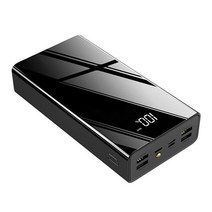 초대용량 초고속 보조배터리 파워뱅크 50000mAh 보조베터리 대용량 휴대용 충전기 4USB 디지털 디스플레이 외부 배터리 손전등 폰 화웨이, [01] 50001 mAh-100000 mAh, [01] Black