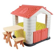 kukutoys 하우스 책상 의자 세트 (코랄) 공간놀이 집에서즐기는 베이비집