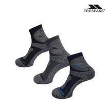 트레스패스 남자 에어로실버 고급 장목 스포츠 등산양말, 블랙