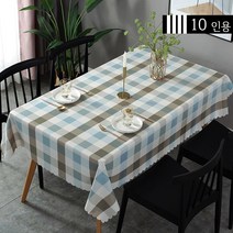 방수식탁보 12인용(135 x 274cm) 노블 체크 인테리어용으로, 4인용(135x135cm), 방수-노블 체크