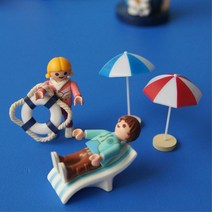 서핑샵 장식품 파라솔 썬베드 미니어쳐 카페 선반 실내인테리어 카운터 개업선물, 파라솔 블루