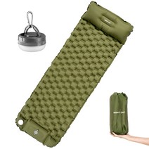 Night Cat 캠핑 에어매트 차박매트 발타식 LED 랜턴 부속 195 x 65cm, 195 x 65 cm, 그린