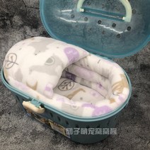 앵무새 이동장 반려 외출 케이지 앨리스 햄스터, 파란색 외부 케이지 + 내부 흰색 보라색 트리