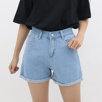 데이프릴 여성용 바온 데님 롤업 반바지 숏팬츠