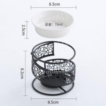 아로마오일버너 아로마램프 아로마워머 오일워머 아로마발향기, 스핀 서클 블랙 - 딜리버리 캔들, 1개