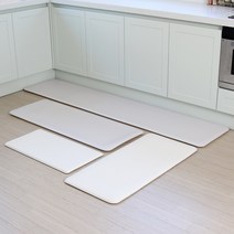 엘로니 주방매트 싱크대 부엌 욕실 주방 발매트 양면 쿠션 매트, 크림베이지&아이보리