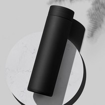 슬림 베이직 사무실 강의실 텀블러 이중 진공 휴대용 텀블러 500ml, 블랙, 1개