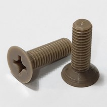 PEEK볼트 플라스틱 수지볼트 접시머리 전사이즈 M3x5mm, M4x25mm, 1개