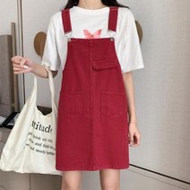 데님 원피스 봄 여름 여성 스트랩 드레스 십대 소녀 특대 슬림 민소매 흰색 Sundress 바지 검은 색 짧은 청바지 미니