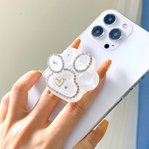 큐빅 냥이 발바닥 그립톡 에폭시 스마트톡 아크릴 레진