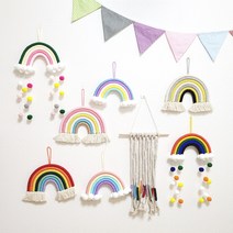 감성 캠핑 소품 텐트 꾸미기 차박 장식 가랜드 용품 걸이 무지개 마크라메 - 3 type, 빗방울(블루)