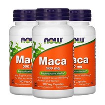 나우 푸드 Maca 마카 뿌리 추출물 500mg 100베지캡슐 3팩