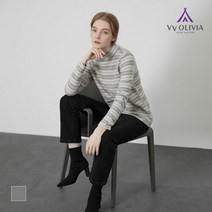 올리비아로렌 여성용 스트라이프 기모 티셔츠 VVBALYW9476