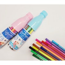 쏠라키즈 KC인증 수성싸인펜 12색 싸인펜 케이스포함 어린이미술도구, 핑크 12색