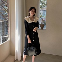 위드모먼트 / [당일발송] 에즈미 카라 원피스 - 2color