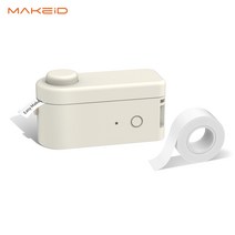 MAKEID 미니 블루투스 라벨 프린터 L1-A, 화이트-라벨지*1
