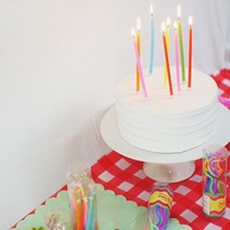 유어캔들 파티 미들스틱 생일초 모음, 슬림꽈배기네온믹스(5398)