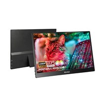 포터블 모니터 ReHisk 15.6' FHD 1080P 랩탑 IPS Eye Care 컴퓨터 디스플레이 HDMI USB-C VESA 여행 스마트 커버 듀얼 스피커 외장 Mac PC, 빌트인 스탠드