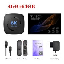 Smart IP TV Box Android 10 2.4G&5.8G WiFi 6K HDR Cinema-grade Ultra-HD Picture Quality 16G 32G 64G r, Au 플러그_64gb