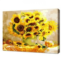 [S][셀프페인팅]4050 풍성한 해바라기 화병 24색 정물화