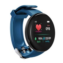 2022 새로운 D18S 다채로운 터치 스크린 3D 스포츠 시계 스마트 워치 피트 니스 심장 박동 모니터 시계 Smartwatch, red