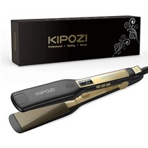 KIPOZI-전문 헤어 스트레이트너 티타늄 플랫 아이언 디지털 LCD 디스플레이 듀얼 전압 인스턴트 히팅 컬링 아이언 선물, CHINA_139-Black | EU