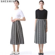 쉬즈미스 [쉬즈미스(SHESMISS)] 분위기있는 패턴 랩 롱스커트