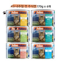 K9 내추럴 캣 고양이 주식캔, 램 앤 살몬 피스트 170g x 6개