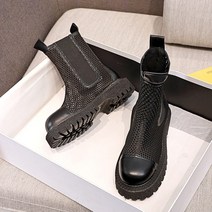 여성 앵클 부츠 마틴 부츠 여름 얇은 여성 신발 2021 새로운 메쉬 중공 에어 2