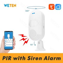Tuya 와이파이 모션 센서 인체 PIR 센서 사이렌 사운드 알람 80DB 홈 오토메이션 스마트 경보 시스템용 스, 01 1 PCS