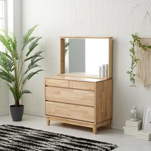 까사레브 클린트 3단 서랍장 수납장 화장대겸용, 클린트3단서랍장(거울포함)