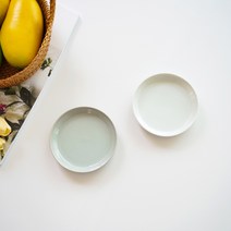킨토 림 플레이트 - 115mm 도자기 접시 2색상, 화이트