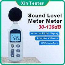 층간소음측정기 공사장 Xin 테스터 디지털 사운드 레벨 미터 30 130db 로거 소음 오디오 감지기 자동차 마이크 gm1356