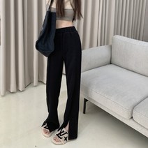 날씬해 보이는 XIAOXI 효자 계202 겨울 가을 캐주얼바지 슬림핏 트임 와이드 루즈핏 맥시 팬츠 여성 4118225563