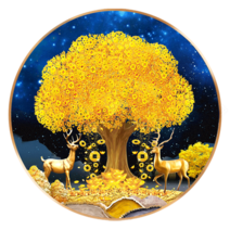 큐빅 DIY 비즈 돈나무 금전수 풍수 인테리어 보석 십자수 재료 그림, 50x50cm, 1개