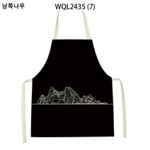 린넨 패브릭 컬러 나염 앞치마 기름때 방지 앞치마 미술 문예 성인 작업 광고 앞치마, WQL2435-7, 68-55cm