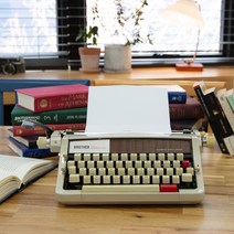 아날로그 수동 영문 타자기 부라더 Brother Deluxe 333 Typewriter (No.M1874664)+New Ribbon+Case&Cover