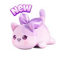 인형 Meemeow Aphmau 플러시 Meemeows 음식 고양이 Plushie Bunle Ahpmau 프렌치 프라이 버거 베개 완구 Kawaii Cute Plushy Cats, [19] bow cat