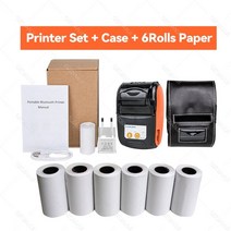 모바일 휴대용 영수증 프린터 goojprt 58mm 23939 inch mini 열전사, 오렌지 추가 6롤, 영국 플러그