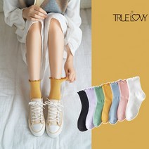 트루러비 에딘 이쁜 패션 베이직 트렌드 복고풍 트위스트 스타일 사랑스러운 러블리 새로운 눈에뛰는 시선집중 귀여운 골지 무지 심플한 상큼한 중목양말
