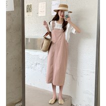 멜빵바지 새로운 심플 패션 서스펜더 드레스 여성용 핑크 봄 여름 한국 캐주얼 느슨한 2023
