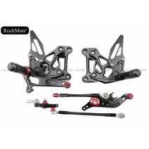 [해외]MV AGUSTA F3 Brutale 675800 2012-2017 용 오토바이 뒷좌석 조정 가능한 발판 시프트 레버 브레이크 페달 풋 페그 후면 세트, 검은 색