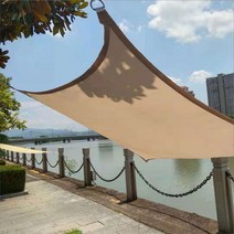 코지웨이 사각 그늘막 썬쉐이드 방수 천막 야외테라스 옥상 타프 PU 400x300cm, 아이보리 / 400x300