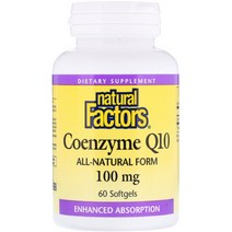 네추럴 팩터스 Q10 코큐텐 유비퀴놀 코엔자임 큐텐 100mg 60정