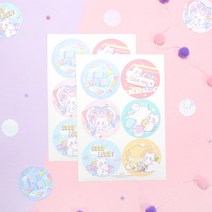 마넷 원형 라벨 - 러블 네코