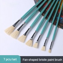 그림 돼지 강모 헤이트 팬 쉐이프 브러시 아크릴 구아슈 수채화 유화 아트 하드 피쉬 테일 브러쉬 미술 용품 7 개