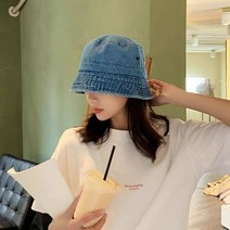 데님버킷햇 벙거지모자 썬캡 힙합모자