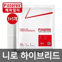 1+1 필터렉스 PM0.3 헤파 니로 하이브리드 차량용 에어컨필터 고효율, 상세설명 참조, 기아/2개-니로 하이브리드 2018~(S103)