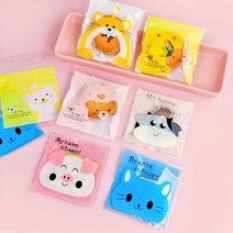 비닐봉투 10x10cm 100개 10팩 홈베이킹 쿠키포장 접착 포장지, 투명 100개 10팩